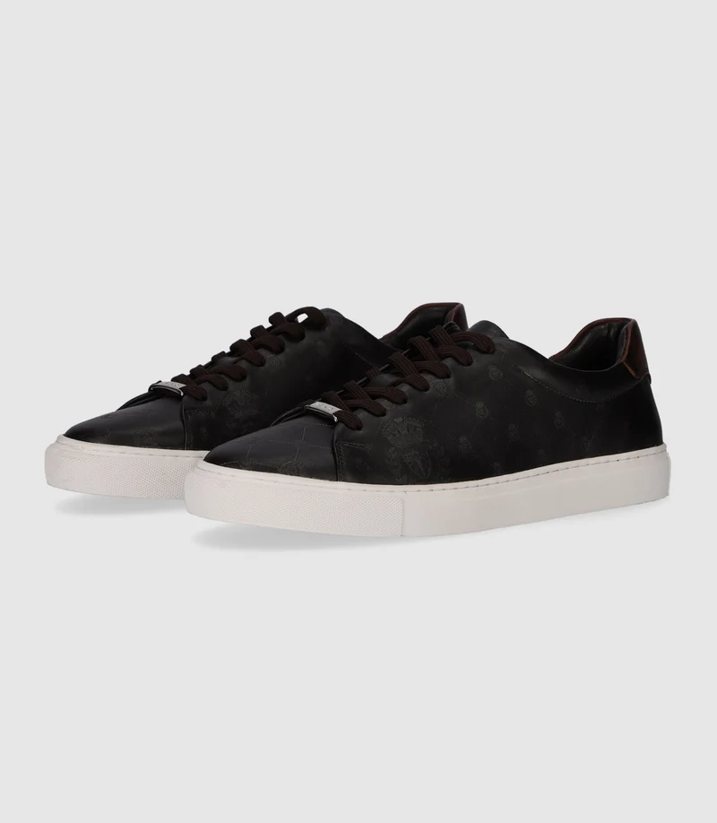 Sneakers basses en cuir marron OPRAH