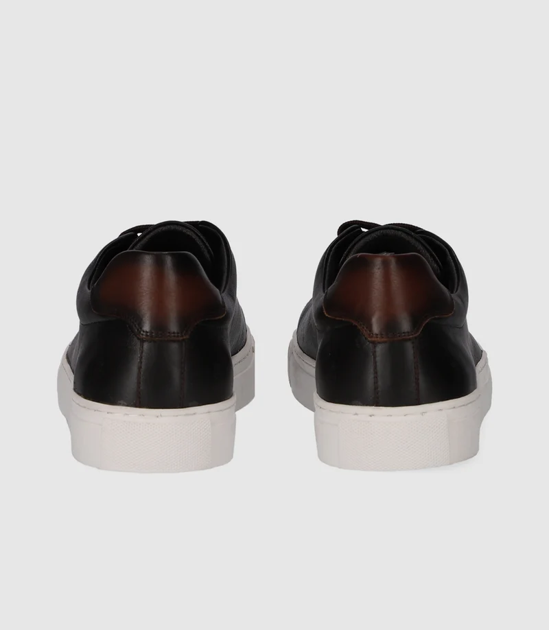 Sneakers basses en cuir marron OPRAH