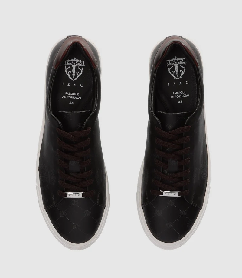 Sneakers basses en cuir marron OPRAH
