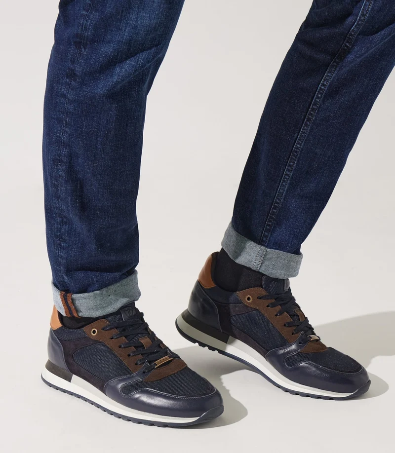 Sneakers suede et textile marine ORLAND