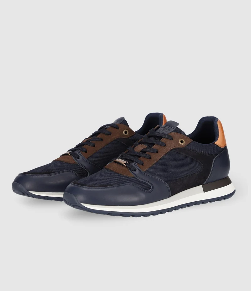Sneakers suede et textile marine ORLAND