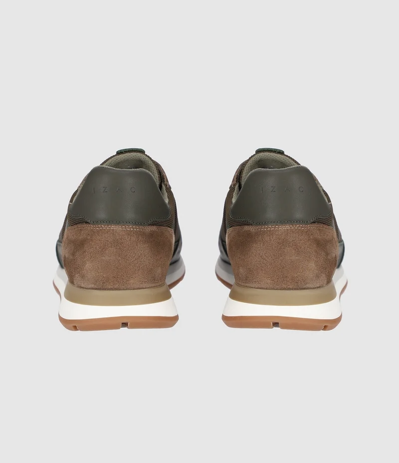 Sneakers suède et textile kaki ORLAND