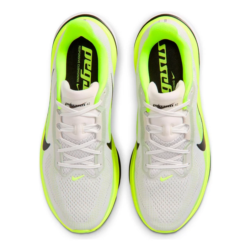 Pegasus 42 Chaussure de running sans stabilisateurs Hommes - blanc, jaunes fluo