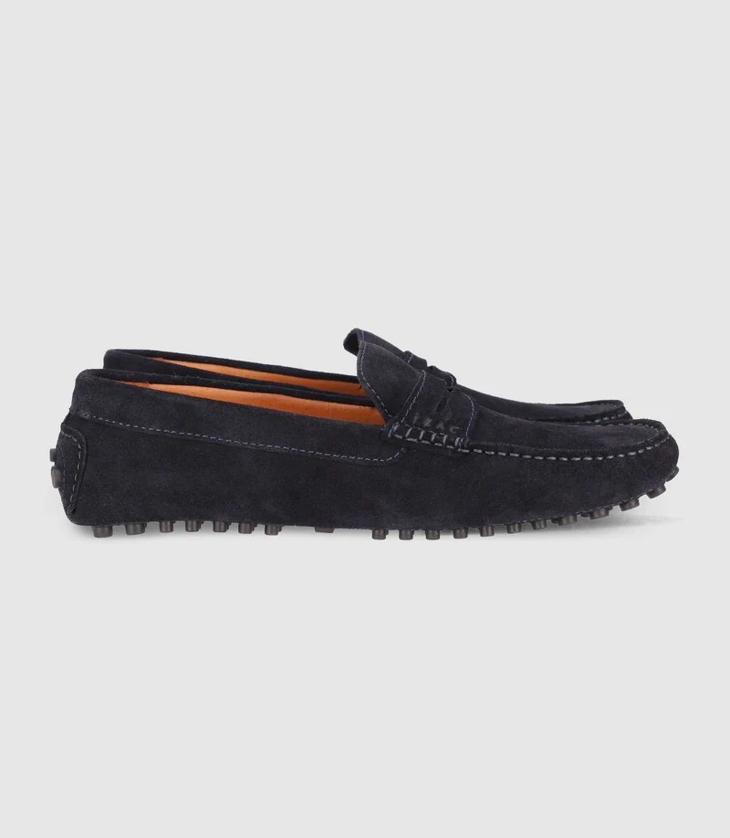 Mocassin en croute velours MARINE