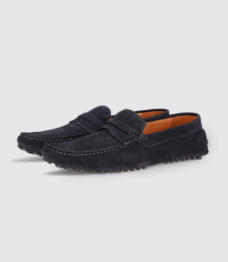 Mocassin en croute velours MARINE