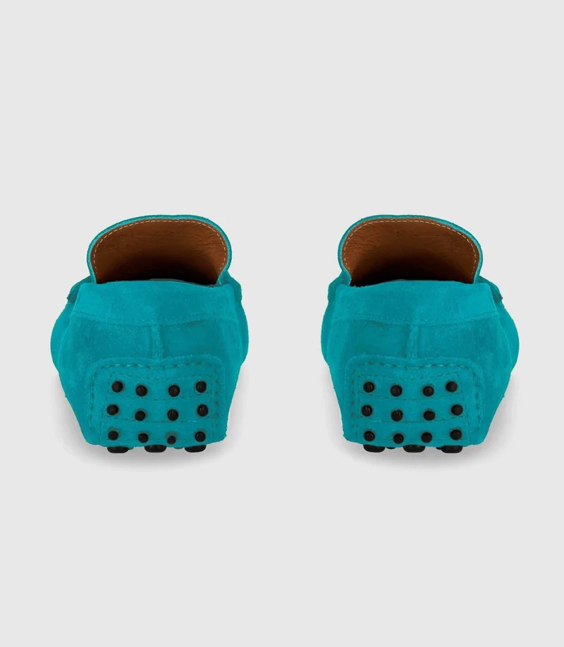 Mocassin en cuir velours bleu ciel "Eros 2"