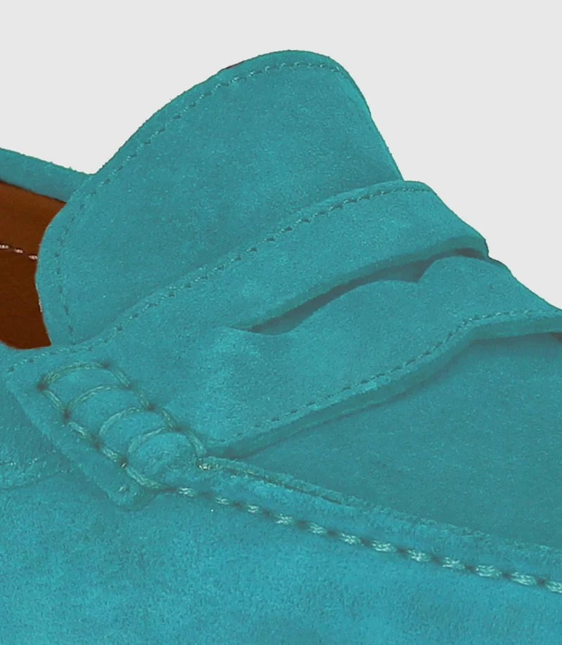 Mocassin en cuir velours bleu ciel "Eros 2"