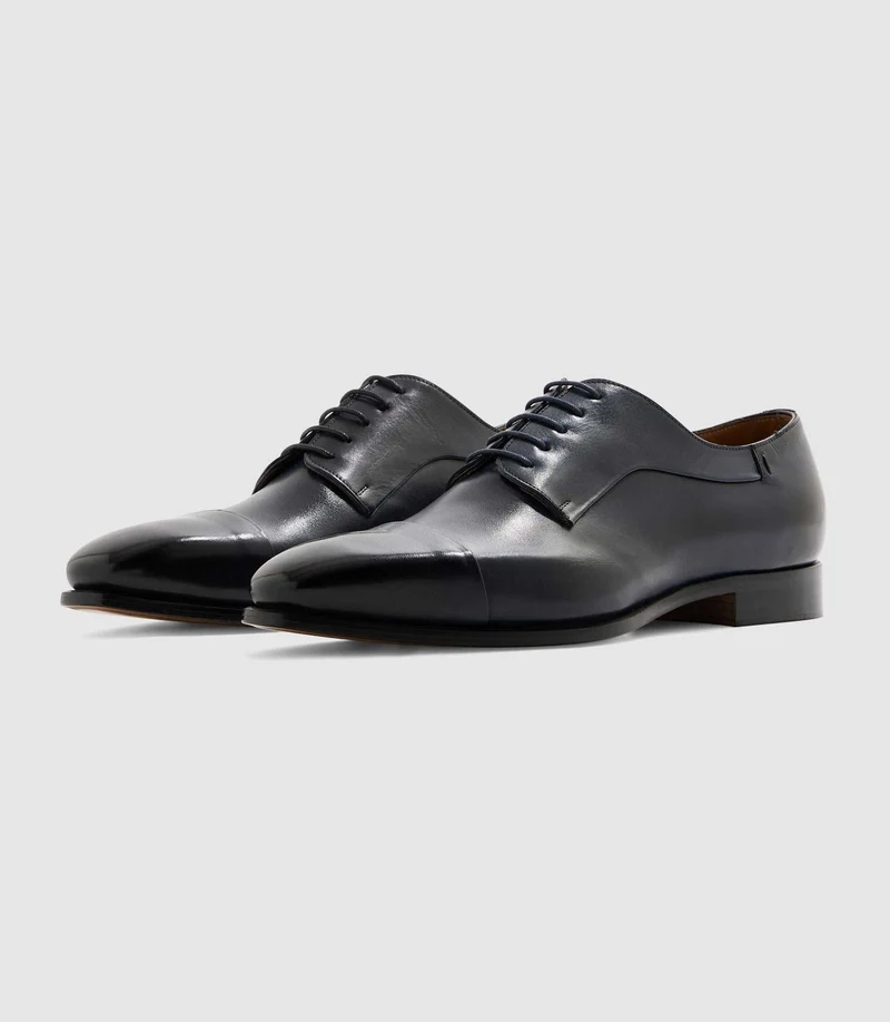 Derby en cuir marine "Elvio"