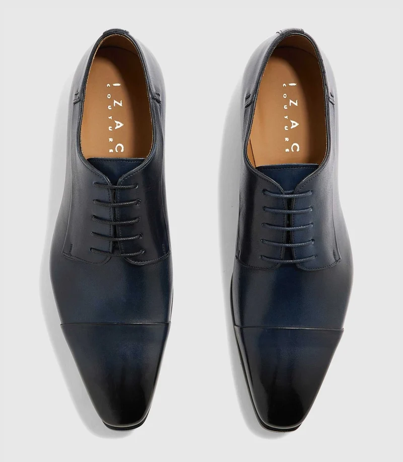 Derby en cuir marine "Elvio"