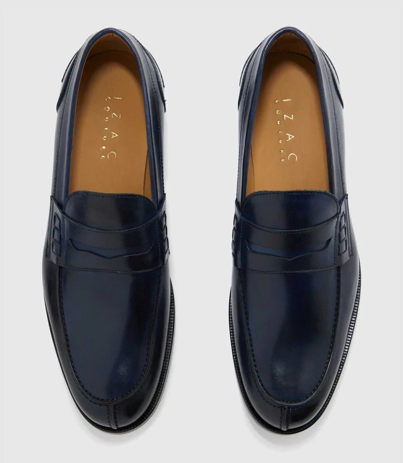 Mocassin couture marine "Erasmus"