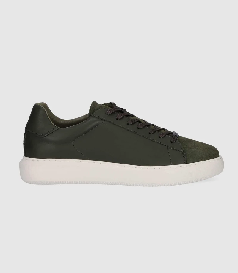 Sneakers en cuir kaki OLIVE
