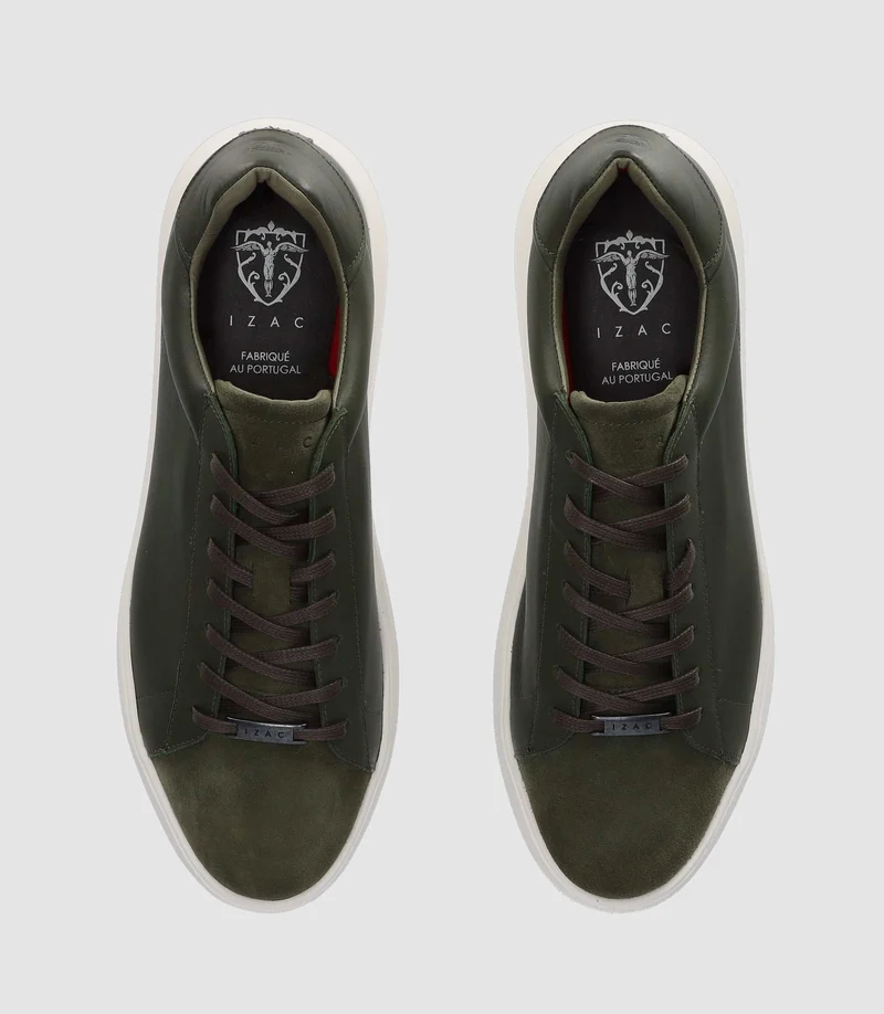 Sneakers en cuir kaki OLIVE