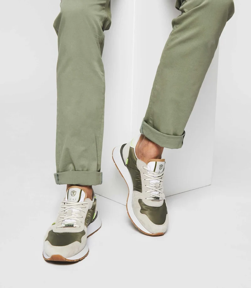 Sneakers taupe et kaki "Edisson"