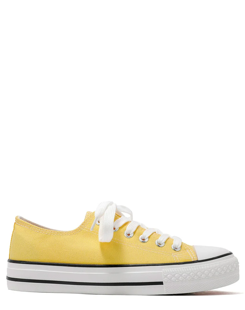 Baskets basses en tissu jaune