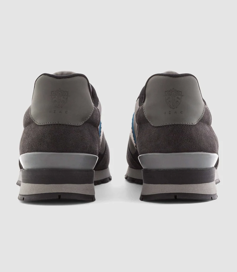 Sneakers cuir et textile grise "Emeric"