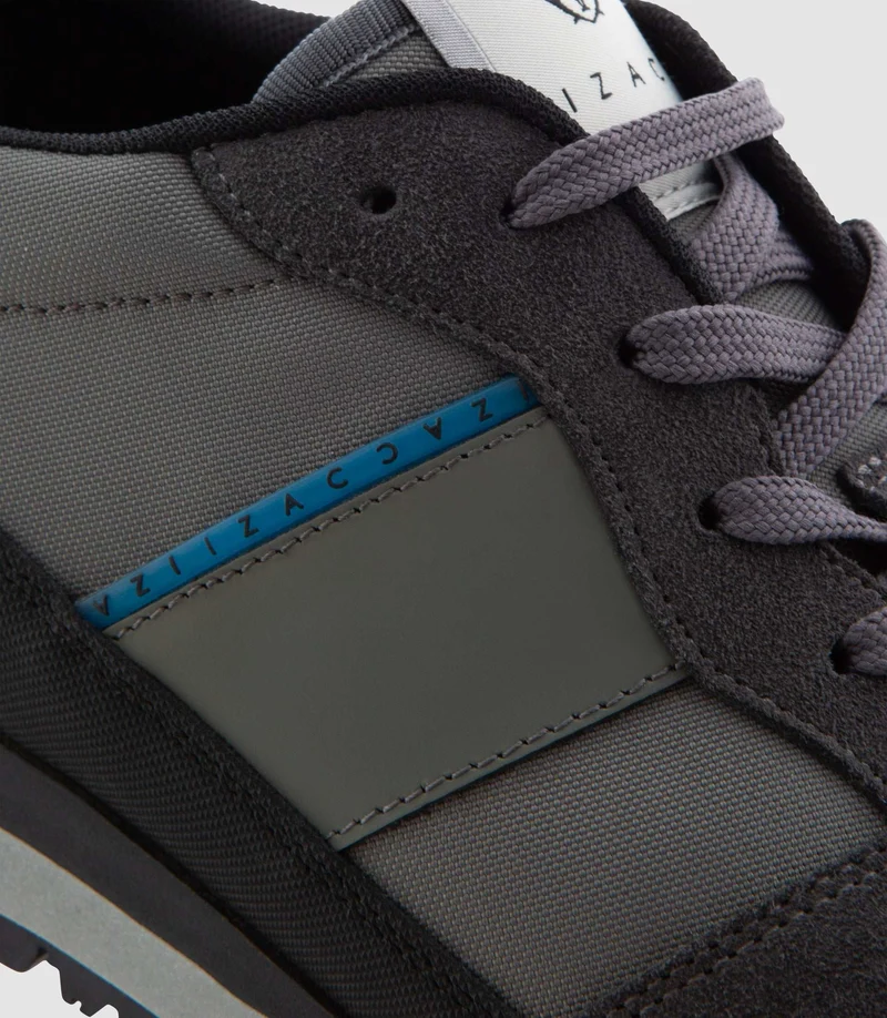 Sneakers cuir et textile grise "Emeric"