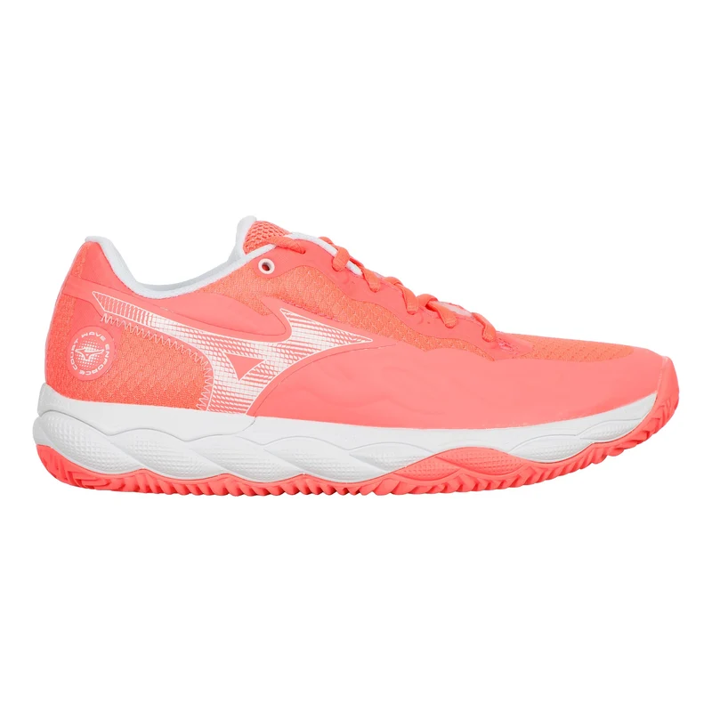 Wave Enforce Court Chaussure terre battue Femmes - corail, blanc