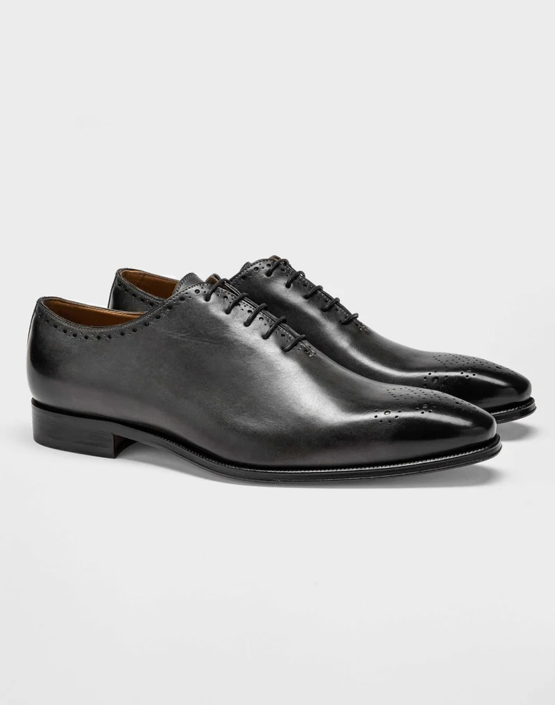 Richelieu en cuir gris