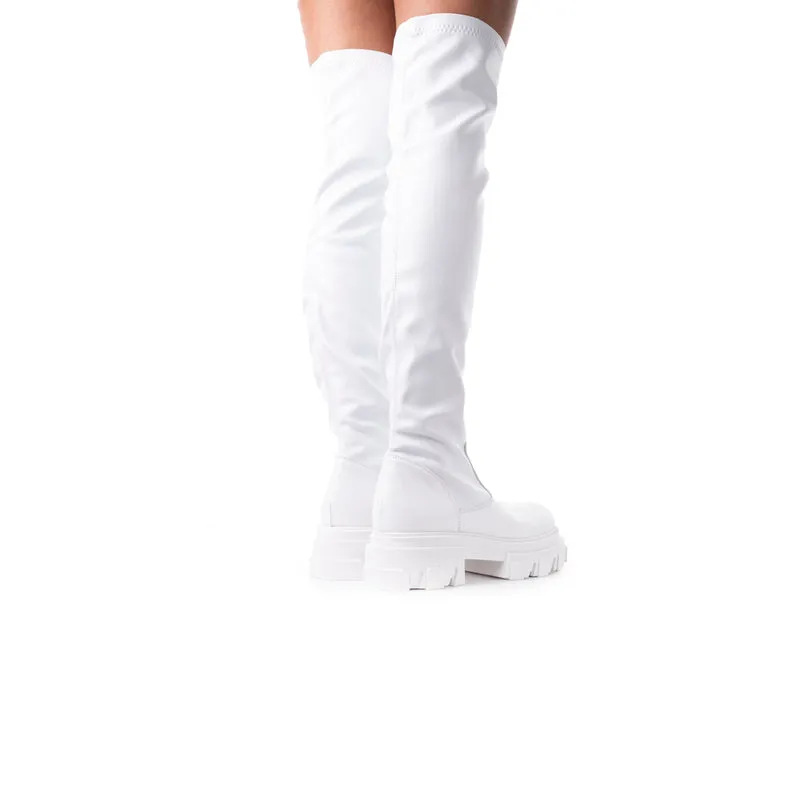 Tilburg White Stretch Leather