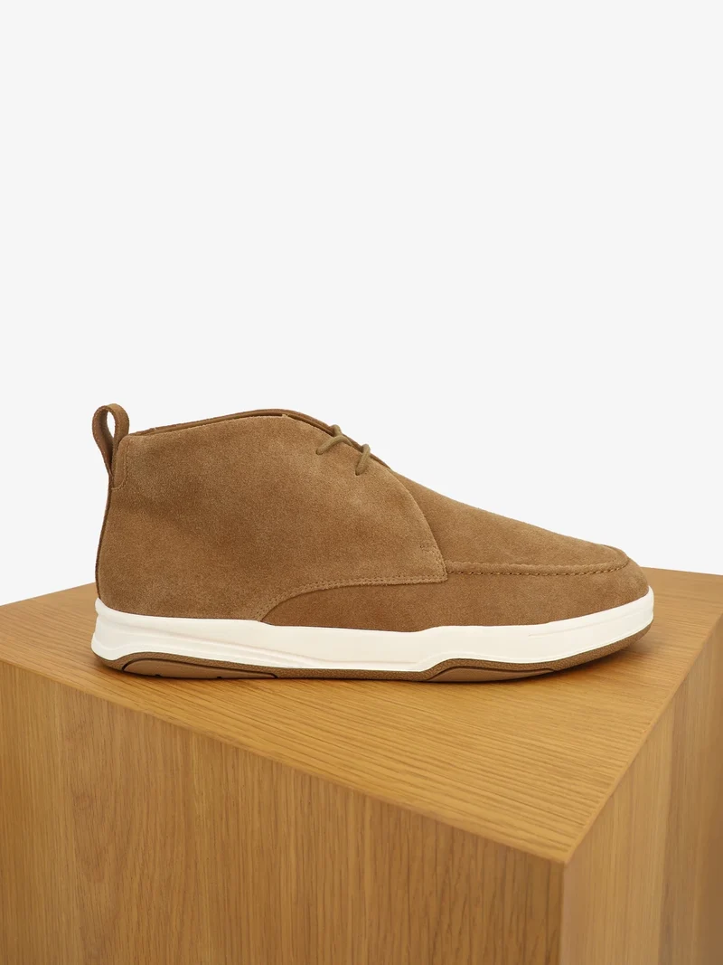 Bottines casual en suède camel