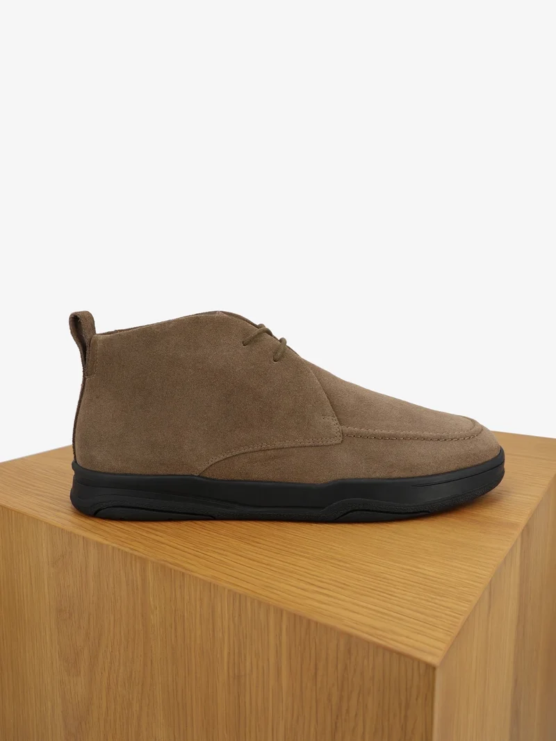 Bottines casual en suède taupe