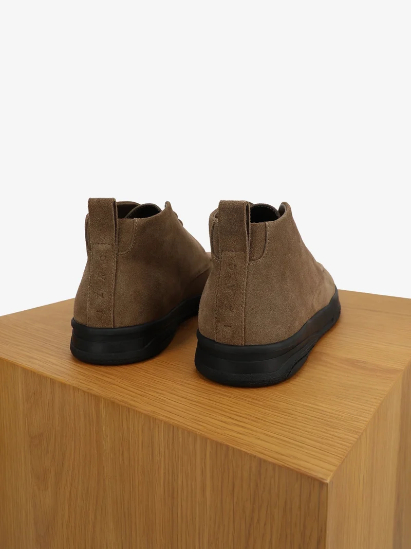 Bottines casual en suède taupe