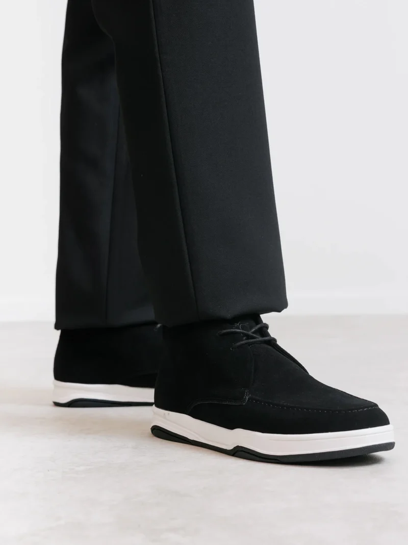 Bottines casual en suède noir