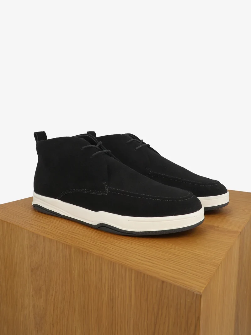 Bottines casual en suède noir