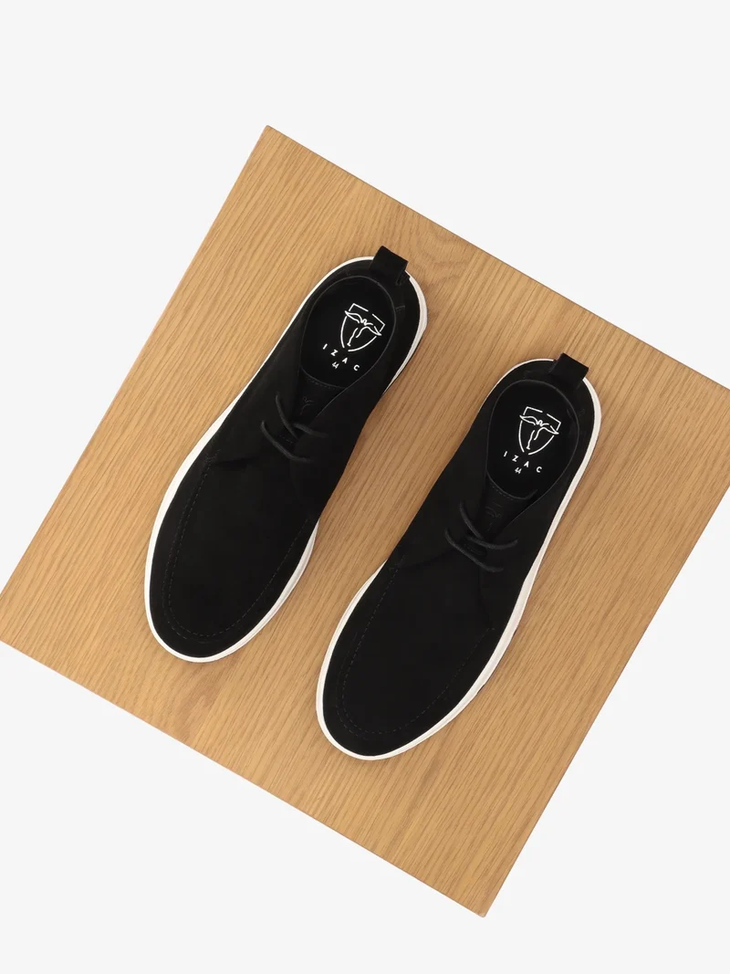 Bottines casual en suède noir