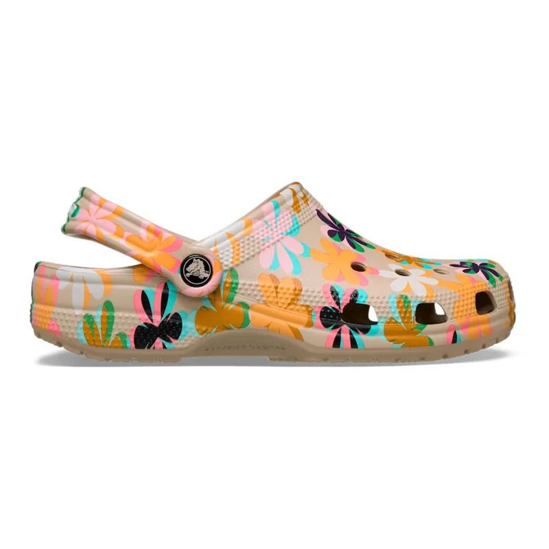 Classic Graphic Clog Tongs Femmes - beige, multicouleur