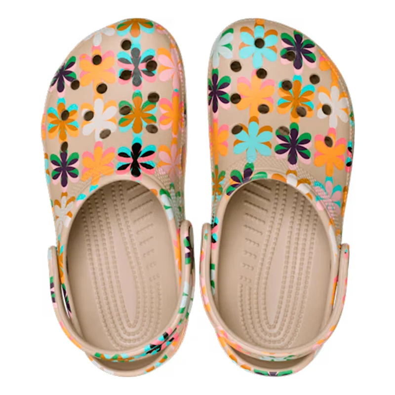 Classic Graphic Clog Tongs Femmes - beige, multicouleur