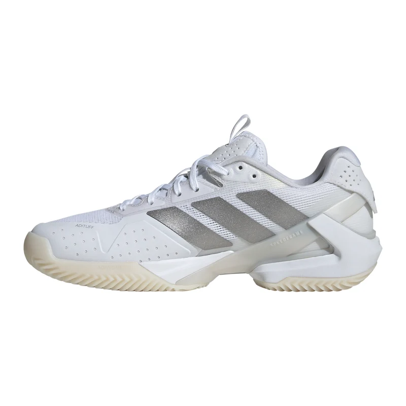 adizero Ubersonic 5 Chaussure terre battue Femmes - blanc, argent