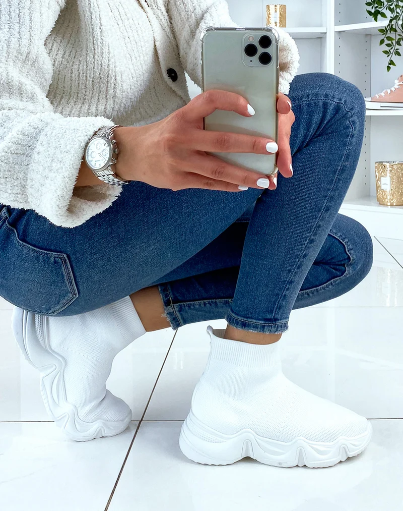 Baskets chaussette blanches