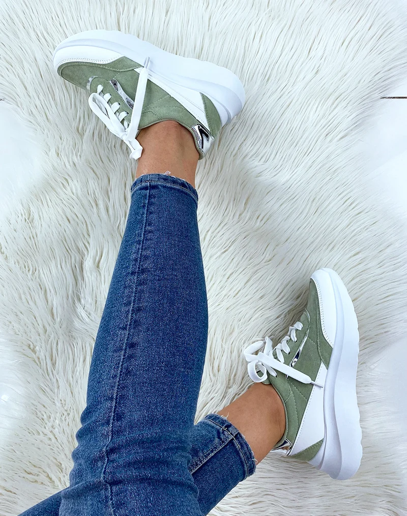 Baskets vert pastel