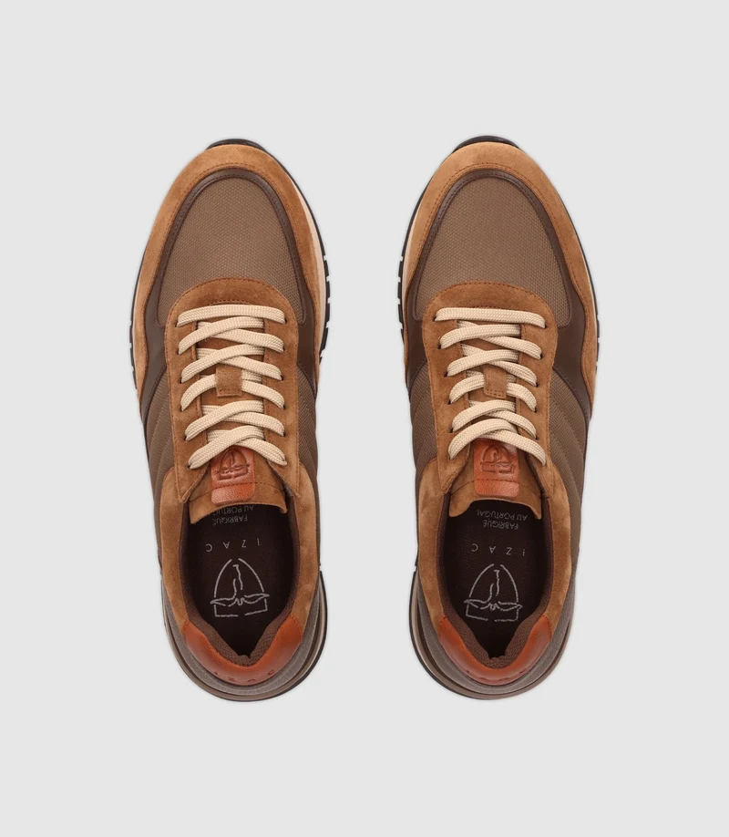 Chaussures sneakers en cuir beige