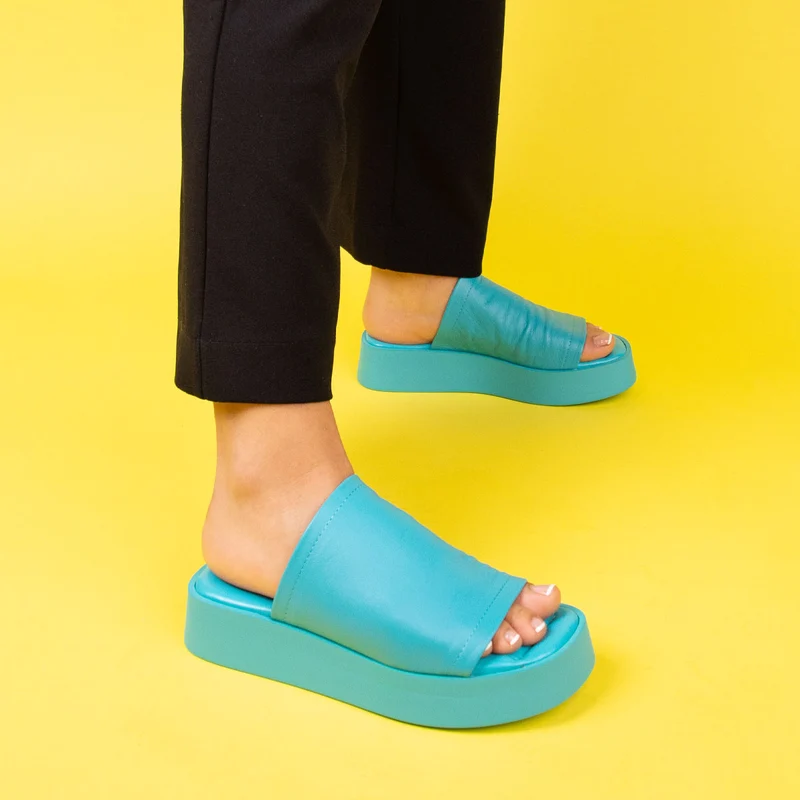 Dumpling Blue Leather