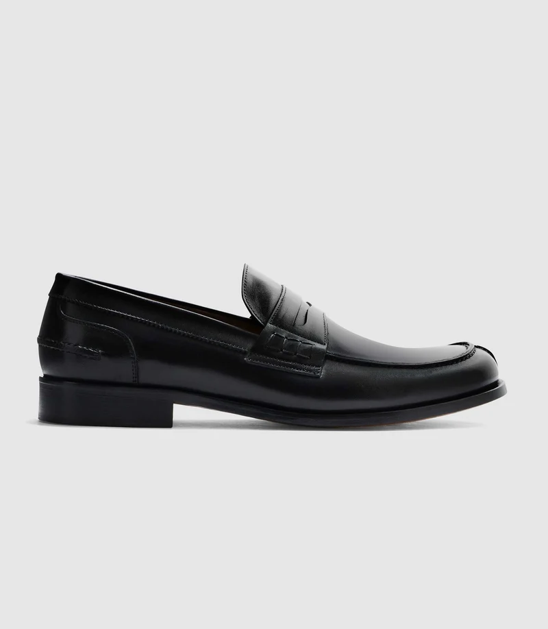 Mocassin couture noir "Erasmus"