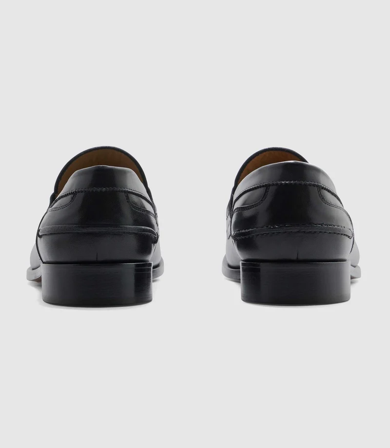 Mocassin couture noir "Erasmus"