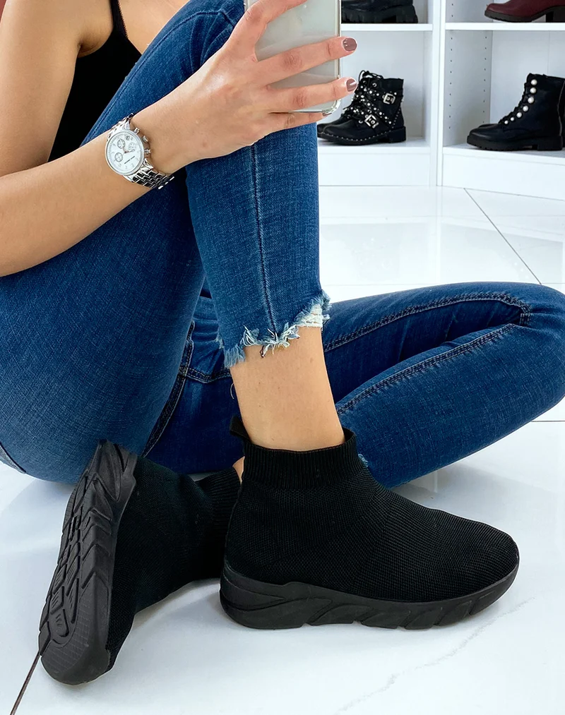 Baskets chaussettes noires