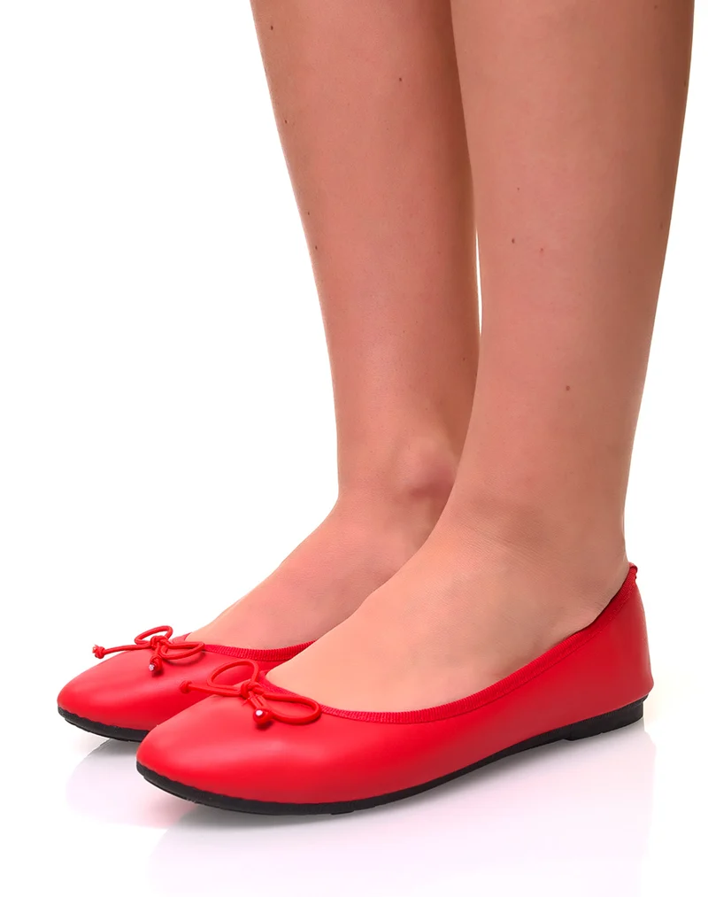 Ballerines rouges à petits noeuds