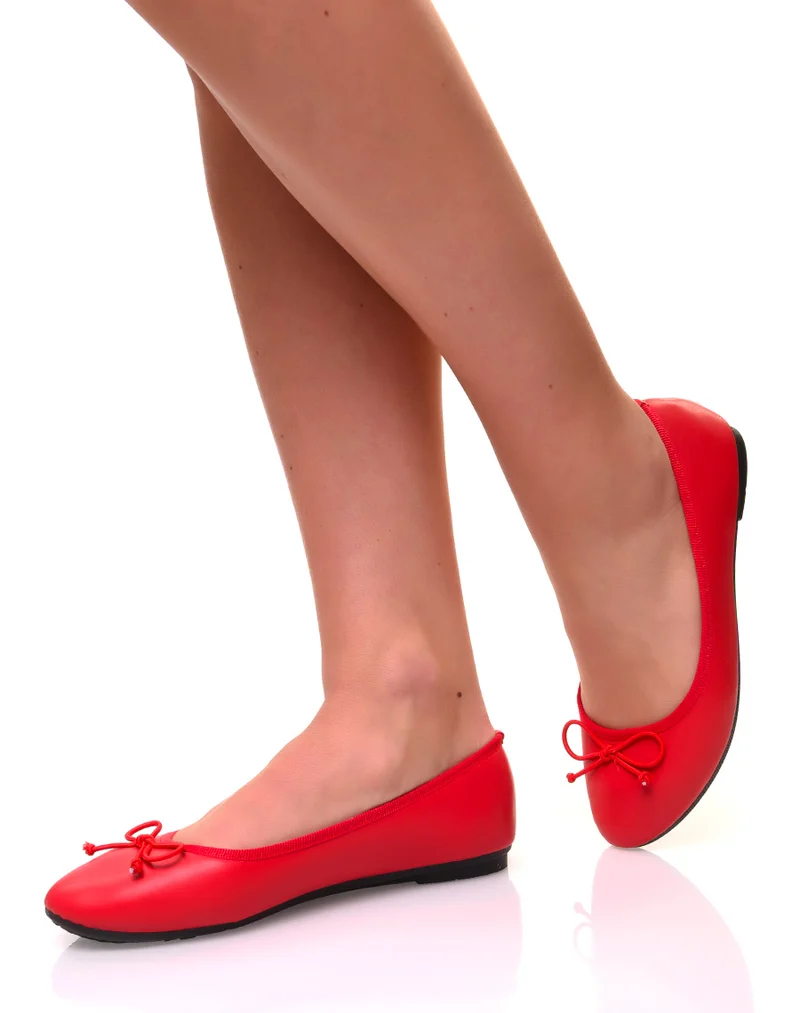 Ballerines rouges à petits noeuds