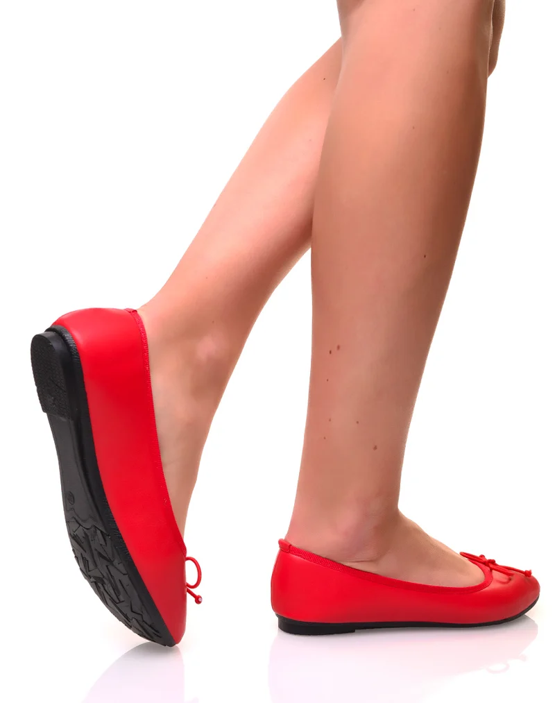 Ballerines rouges à petits noeuds