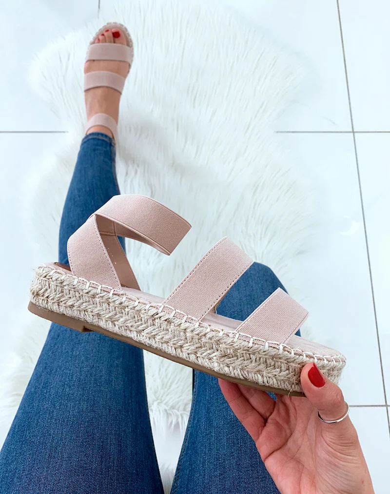 Espadrilles compensées beige