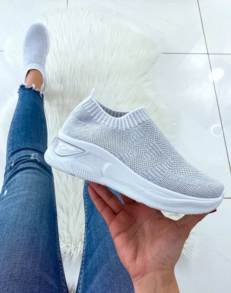 Baskets chaussettes basses Silver