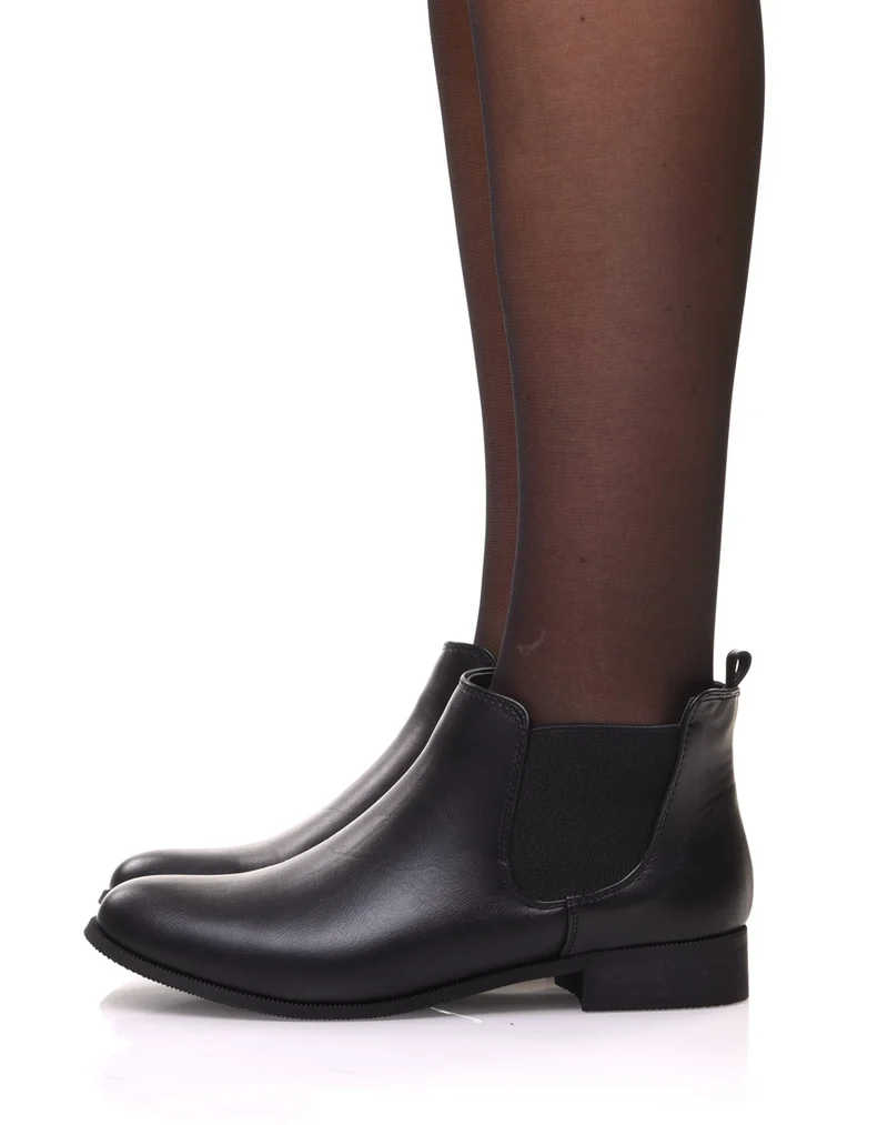 Chelsea boots noirs plates