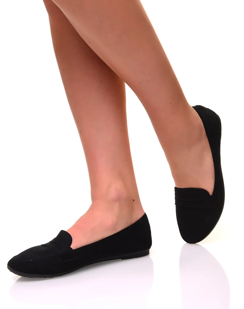 Mocassins en suédine noire