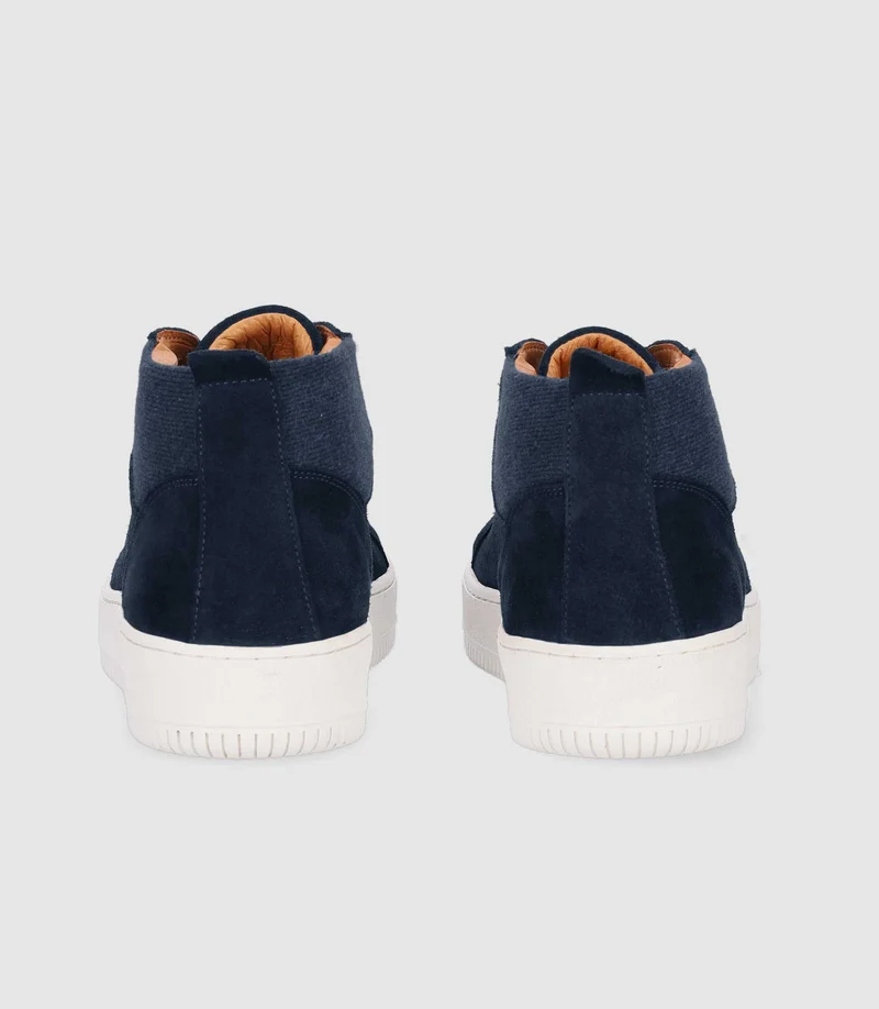 Sneakers en cuir lisse marine OMAR