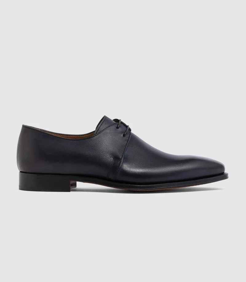 Derby cuir bleu "Eliad"