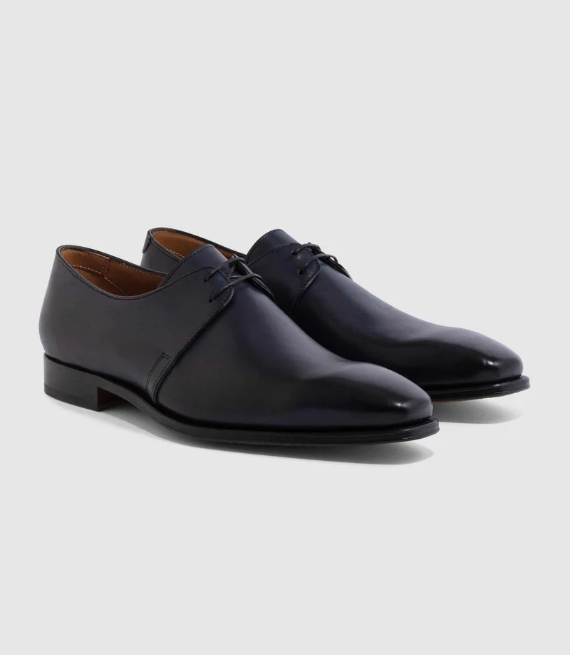 Derby cuir bleu "Eliad"