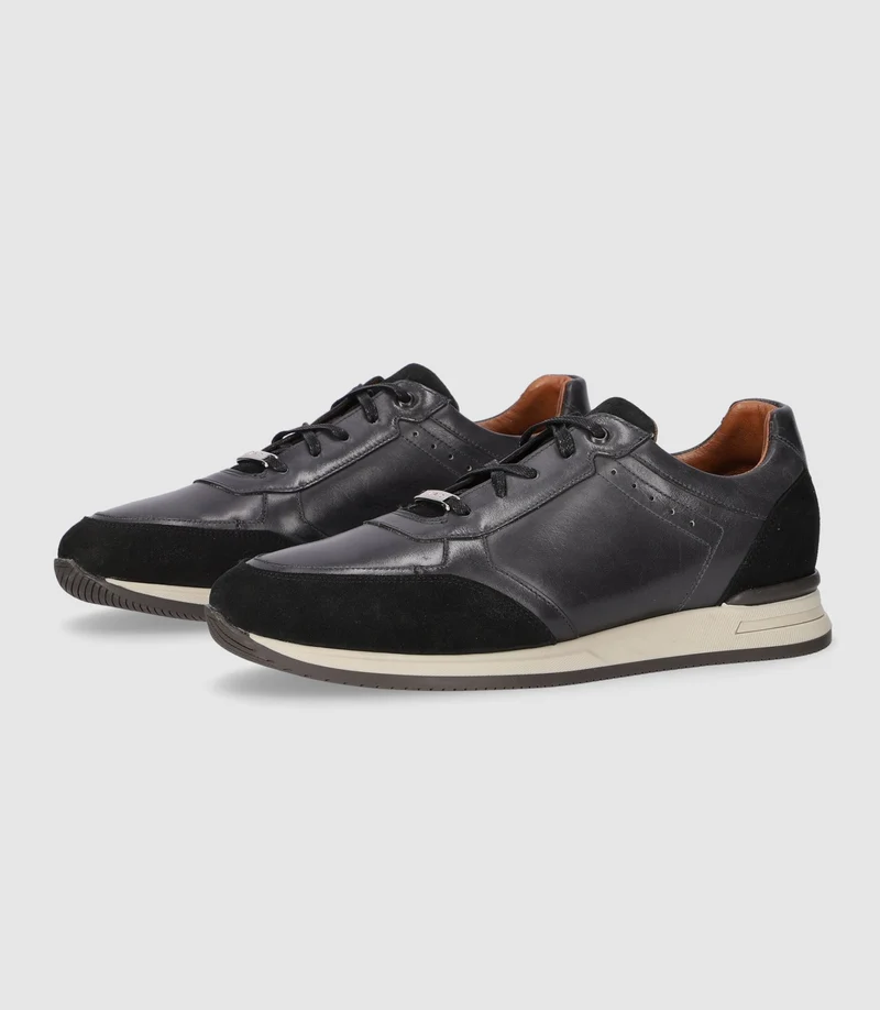 DEFECTUEUSE Sneakers basses en cuir anthracite ORLAN